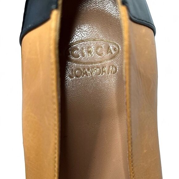 Circa Joan & David Women’s Size 9M Ballet Flats Cognac Leather Black Patent Toe - Picture 4 of 9